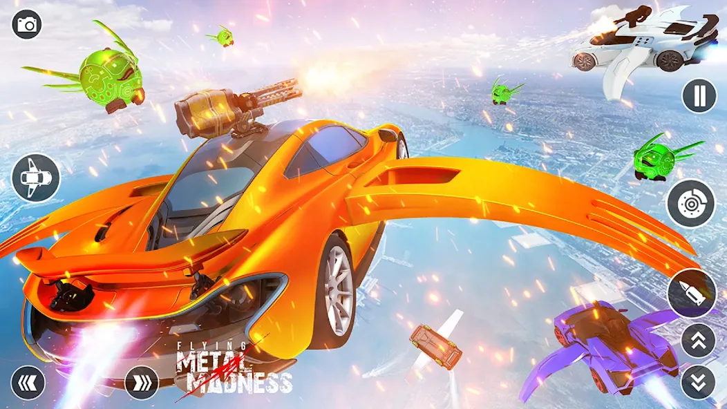 Скачать Flying Car Robot Shooting Game — Безлимитные деньги и оружие — скриншот 3