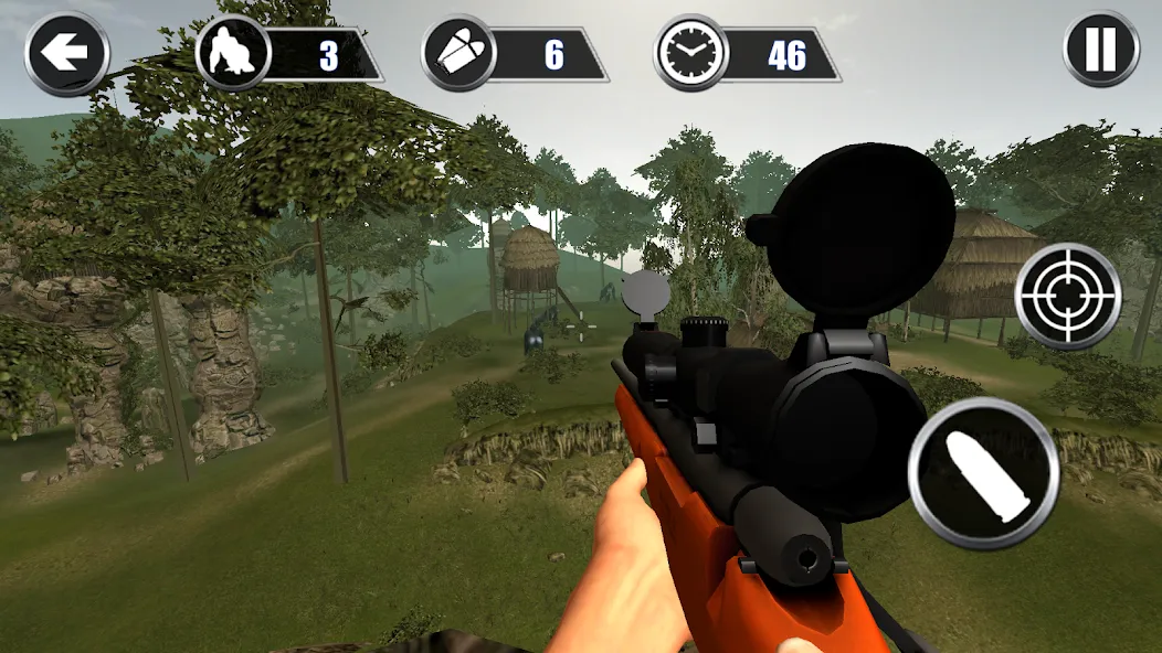 Gorilla Hunter: Hunting games (Мод: Безлимитные патроны и мощное оружие) — скачать на Андроид — скриншот 3
