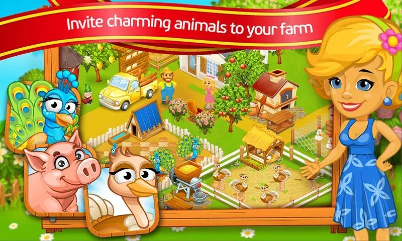 Farm Town: Cartoon Story на телефон — скачать мод: Много монет и всё открыто — скриншот 1