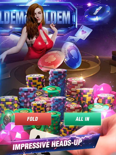 Holdem or Foldem - Texas Poker взломанный APK — Безлимитные фишки и открыты турниры — скриншот 3 Holdem or Foldem - Texas Poker взломанный APK — Безлимитные фишки и открыты турниры — скриншот 3
