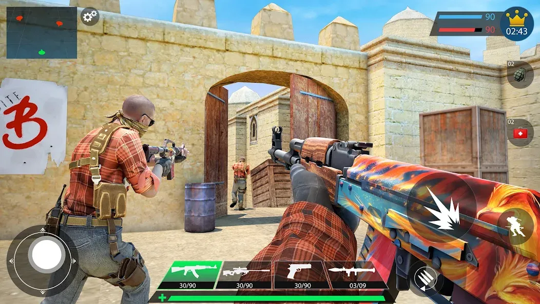 Commando Gun Shooting Games 3D на телефон — скачать мод: Безлимитные патроны и здоровье — скриншот 2 Commando Gun Shooting Games 3D на телефон — скачать мод: Безлимитные патроны и здоровье — скриншот 2