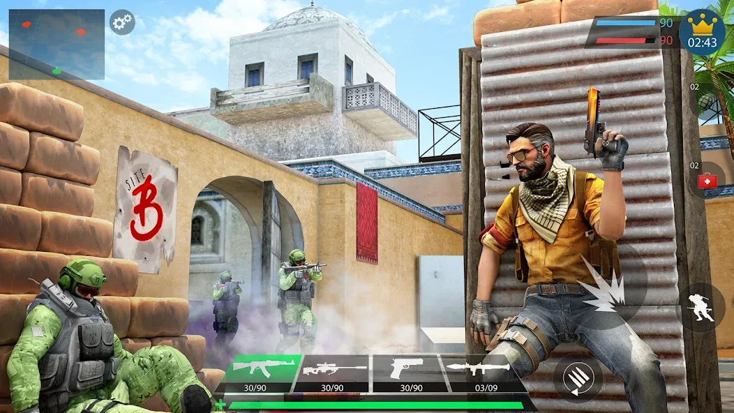 Commando Gun Shooting Games 3D на телефон — скачать мод: Безлимитные патроны и здоровье — скриншот 3 Commando Gun Shooting Games 3D на телефон — скачать мод: Безлимитные патроны и здоровье — скриншот 3