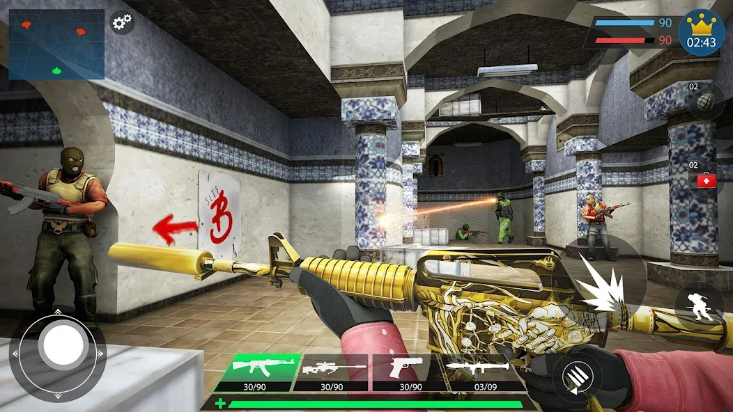 Commando Gun Shooting Games 3D на телефон — скачать мод: Безлимитные патроны и здоровье — скриншот 4 Commando Gun Shooting Games 3D на телефон — скачать мод: Безлимитные патроны и здоровье — скриншот 4