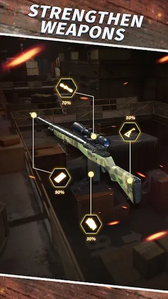 Sniper Shooting : 3D Gun Game — последняя версия с модом (Безлимитные деньги и оружие) — скриншот 1 Sniper Shooting : 3D Gun Game — последняя версия с модом (Безлимитные деньги и оружие) — скриншот 1