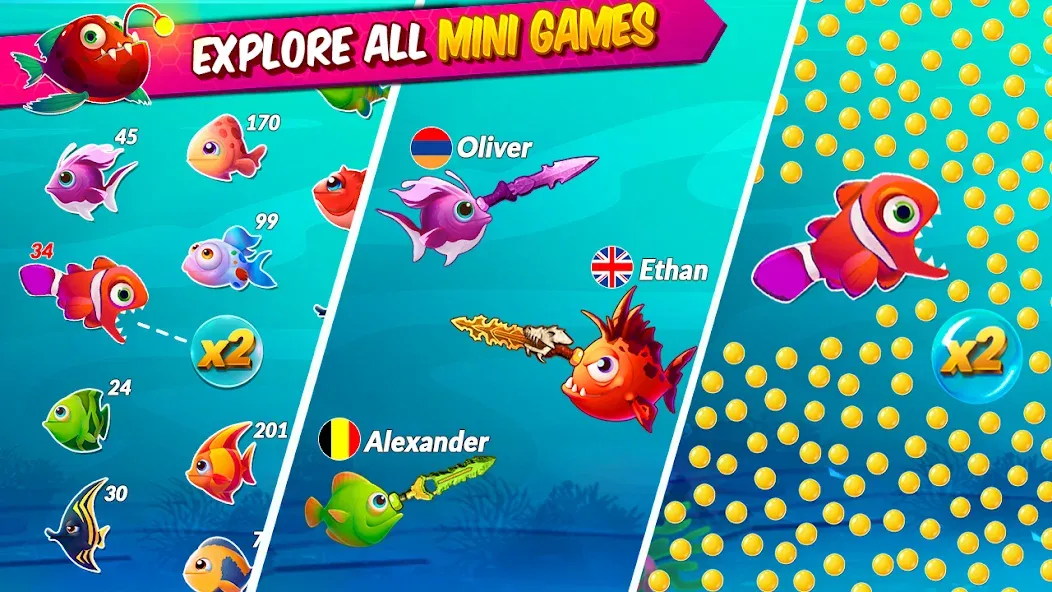 Big Eat Fish Games Shark Games — взломанная версия, Безлимитные деньги и усиленная акула — скриншот 1 Big Eat Fish Games Shark Games — взломанная версия, Безлимитные деньги и усиленная акула — скриншот 1