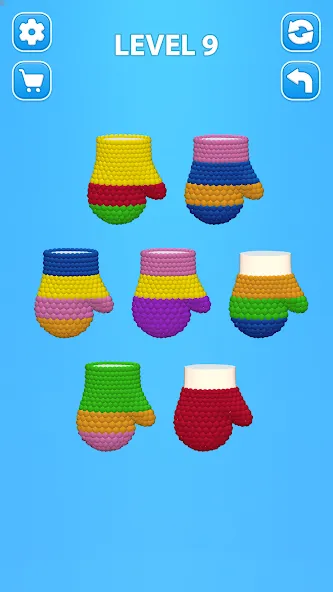 Скачать Cozy Knitting: Sorting games на Андроид с модом — Безлимитные деньги и все уровни открыты — скриншот 2