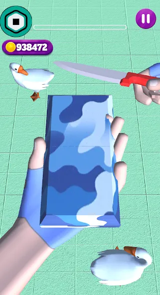Robux Slice Soap — взломанная версия, Без рекламы и все ножи открыты — скриншот 4