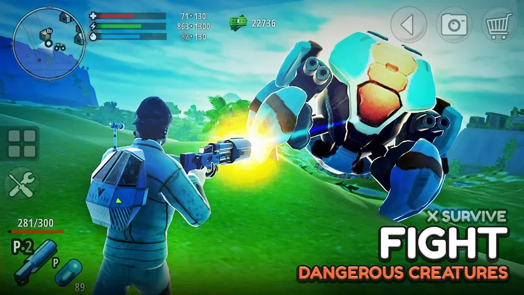 X Survive: Open World Sandbox MOD APK скачать на Андроид — Безлимитные ресурсы и открытый мир — скриншот 2