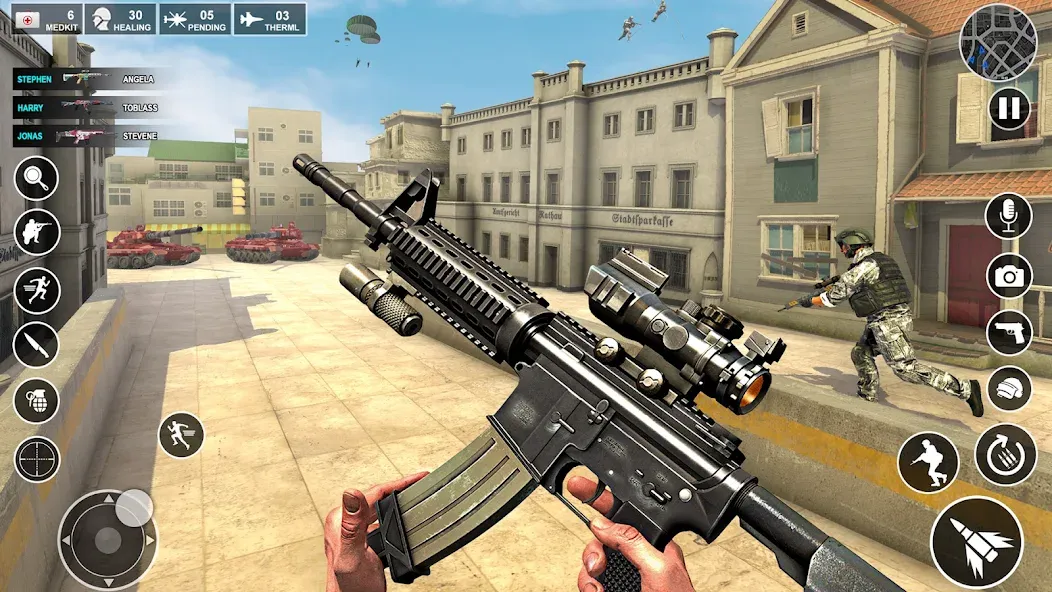 Anti Terrorist Shooting Game мод на Андроид: Безлимитные патроны и здоровье — скриншот 1