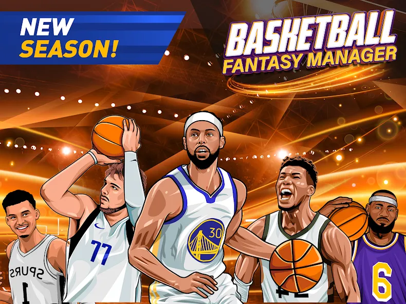 Basketball Fantasy Manager NBA — последняя версия с модом (Безлимитные деньги и игроки) — скриншот 1 Basketball Fantasy Manager NBA — последняя версия с модом (Безлимитные деньги и игроки) — скриншот 1