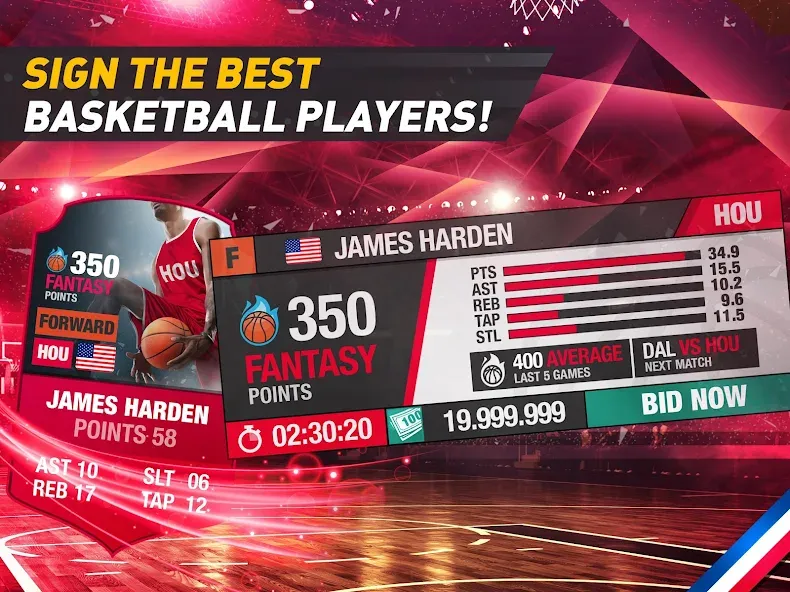 Basketball Fantasy Manager NBA — последняя версия с модом (Безлимитные деньги и игроки) — скриншот 5 Basketball Fantasy Manager NBA — последняя версия с модом (Безлимитные деньги и игроки) — скриншот 5