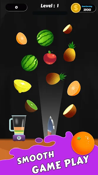 Мод Fruit Cut Master - Crazy Slash — Без рекламы и открыты все ножи, скачать APK — скриншот 1