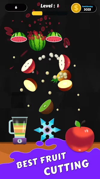 Мод Fruit Cut Master - Crazy Slash — Без рекламы и открыты все ножи, скачать APK — скриншот 3