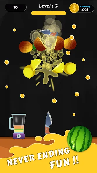 Мод Fruit Cut Master - Crazy Slash — Без рекламы и открыты все ножи, скачать APK — скриншот 4