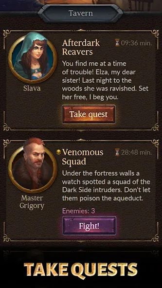 Age of Revenge: Turn Based RPG бесплатно на Андроид — мод: Безлимитные деньги и ресурсы — скриншот 4 Age of Revenge: Turn Based RPG бесплатно на Андроид — мод: Безлимитные деньги и ресурсы — скриншот 4