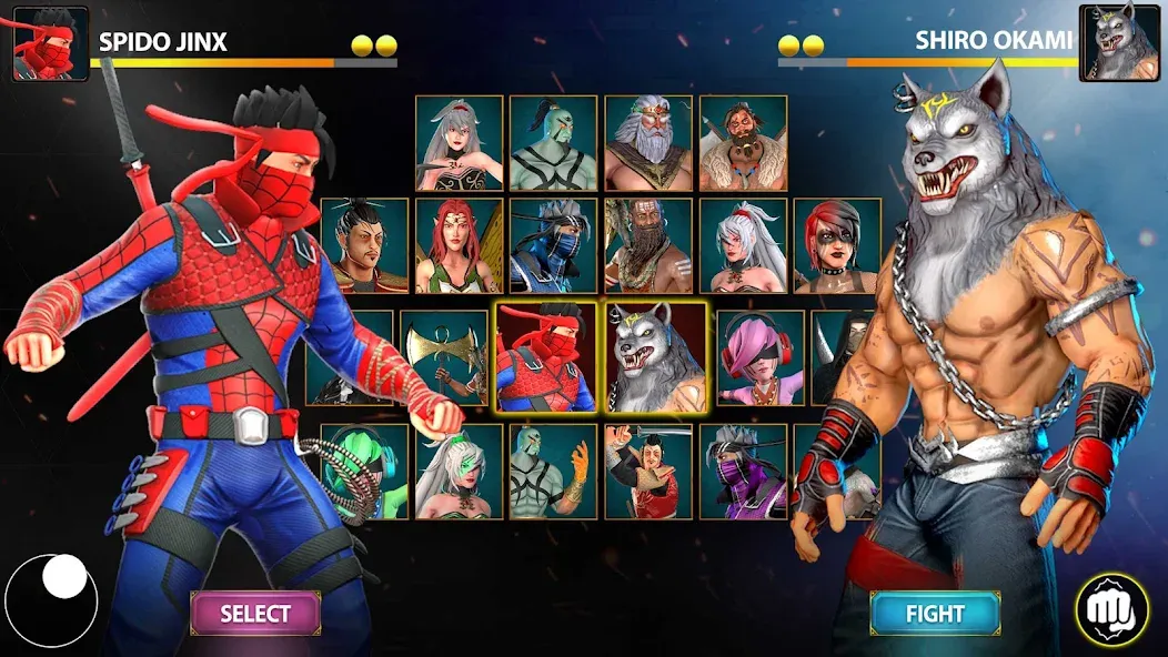 Скачать Ninja Clash: Karate Fighters последней версии — Безлимитные деньги и энергия — скриншот 1