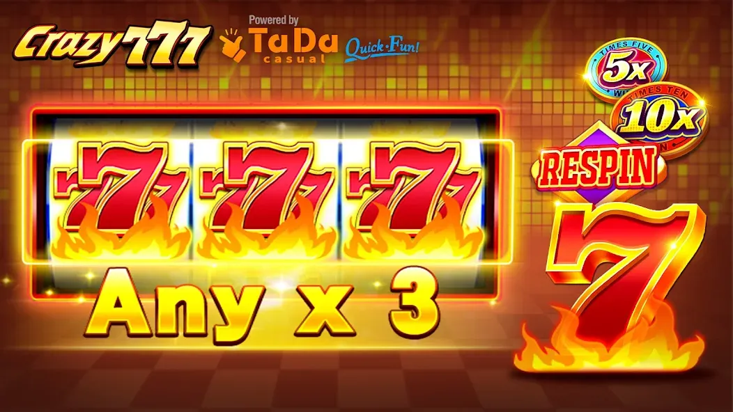Мод Crazy 777 Slot-TaDa Games — Безлимитные монеты и бонусы, скачать APK — скриншот 1 Мод Crazy 777 Slot-TaDa Games — Безлимитные монеты и бонусы, скачать APK — скриншот 1