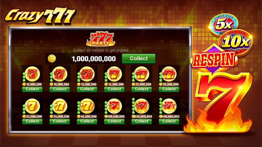 Мод Crazy 777 Slot-TaDa Games — Безлимитные монеты и бонусы, скачать APK — скриншот 3 Мод Crazy 777 Slot-TaDa Games — Безлимитные монеты и бонусы, скачать APK — скриншот 3