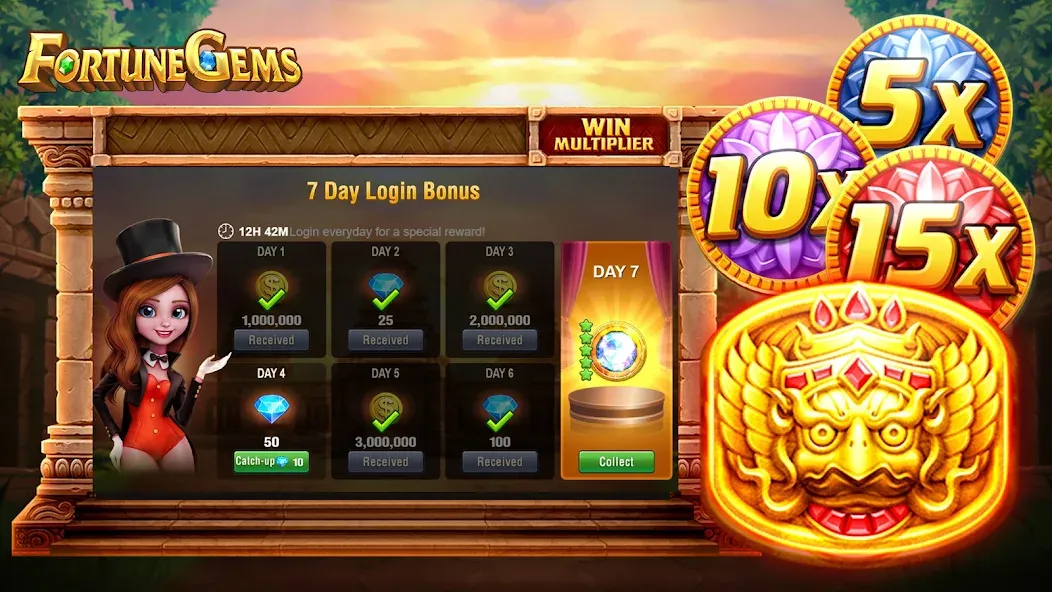 Slot Fortune Gems-TaDa Games мод на Андроид: Безлимитные монеты и бонусы — скриншот 3 Slot Fortune Gems-TaDa Games мод на Андроид: Безлимитные монеты и бонусы — скриншот 3