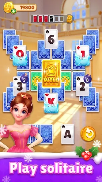 Скачать Royal Solitaire Tripeaks на Андроид с модом — Безлимитные монеты и жизни — скриншот 1
