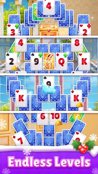 Скачать Royal Solitaire Tripeaks на Андроид с модом — Безлимитные монеты и жизни — скриншот 3