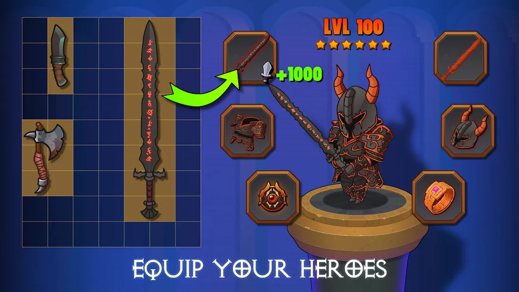 Dungeon: Age of Heroes MOD APK: Безлимитные ресурсы и мощные герои — скриншот 4 Dungeon: Age of Heroes MOD APK: Безлимитные ресурсы и мощные герои — скриншот 4