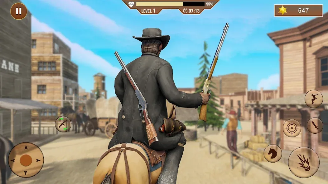 West Cowboy Shooting Games 3D бесплатно на Андроид — мод: Безлимитные деньги и боеприпасы — скриншот 1 West Cowboy Shooting Games 3D бесплатно на Андроид — мод: Безлимитные деньги и боеприпасы — скриншот 1