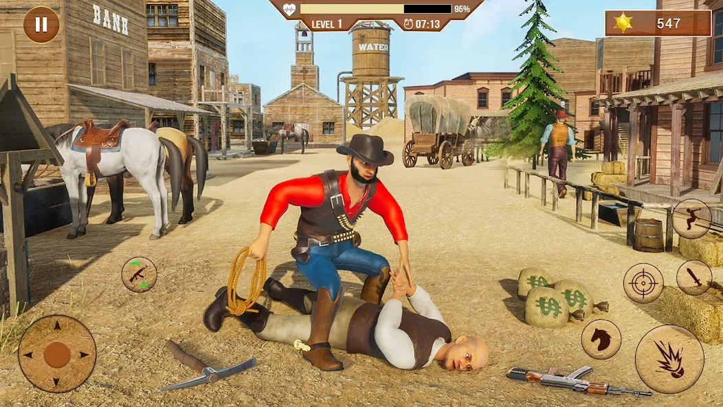 West Cowboy Shooting Games 3D бесплатно на Андроид — мод: Безлимитные деньги и боеприпасы — скриншот 2 West Cowboy Shooting Games 3D бесплатно на Андроид — мод: Безлимитные деньги и боеприпасы — скриншот 2