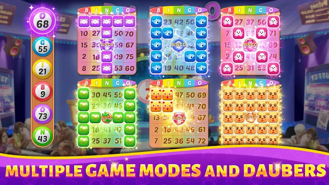 Bingo Rush - Club Bingo Games MOD APK: Безлимитные монеты и бонусы — скриншот 2 Bingo Rush - Club Bingo Games MOD APK: Безлимитные монеты и бонусы — скриншот 2