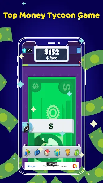 Мод Money Clicker Game -Money Rain — Безлимитные деньги и бустеры, скачать APK — скриншот 1