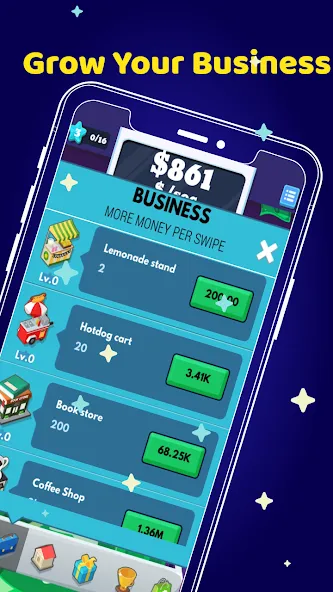 Мод Money Clicker Game -Money Rain — Безлимитные деньги и бустеры, скачать APK — скриншот 3