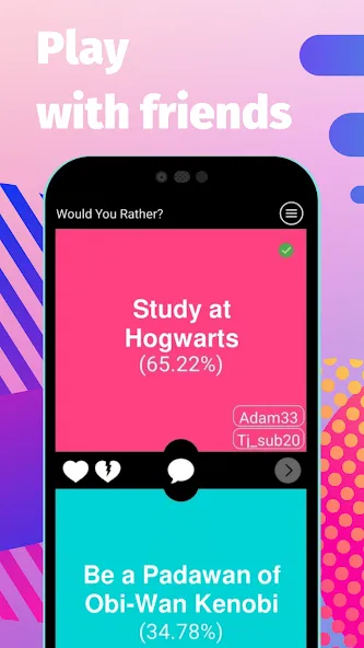Would You Rather? questions — взломанная версия, Безлимитные вопросы и все режимы — скриншот 3 Would You Rather? questions — взломанная версия, Безлимитные вопросы и все режимы — скриншот 3