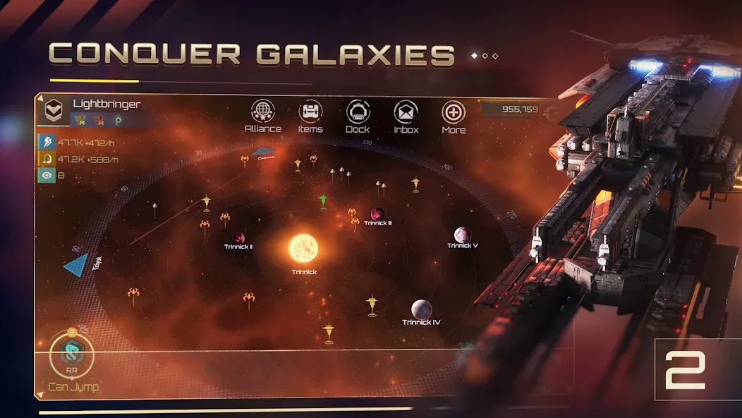 Скачать Nova Empire: Space Commander бесплатно — Безлимитные ресурсы и мощный флот — скриншот 2