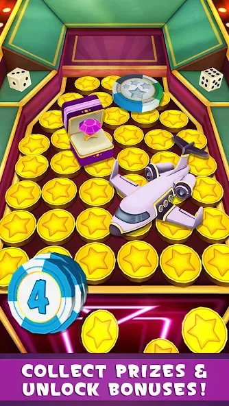 Coin Dozer: Casino взлом APK — Безлимитные монеты и джекпоты — скриншот 2