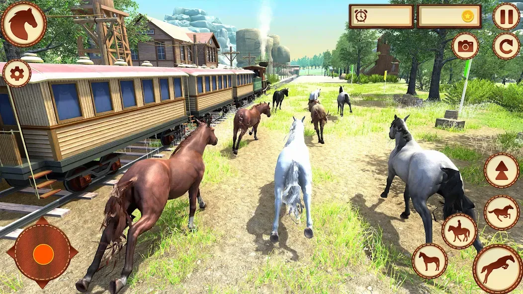 Virtual Wild Horse Family Sim — последняя версия с модом (Безлимитные деньги и ресурсы) — скриншот 3 Virtual Wild Horse Family Sim — последняя версия с модом (Безлимитные деньги и ресурсы) — скриншот 3