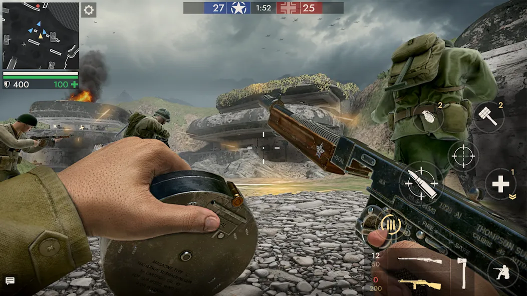 Скачать World War Heroes — WW2 PvP FPS на Андроид с модом — Безлимитные деньги и всё оружие — скриншот 1