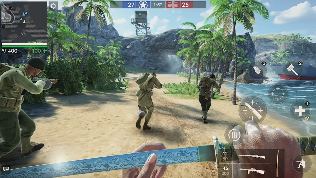 Скачать World War Heroes — WW2 PvP FPS на Андроид с модом — Безлимитные деньги и всё оружие — скриншот 2