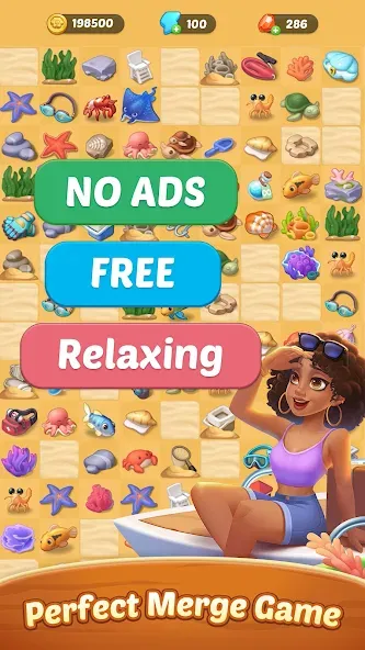 Seaside Escape®: Merge & Story — Безлимитные монеты и энергия, скачать мод APK — скриншот 3