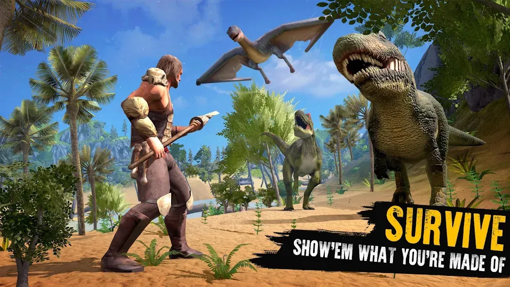 Скачать Jurassic Survival Island Mod APK — Безлимитные ресурсы и здоровье — скриншот 1