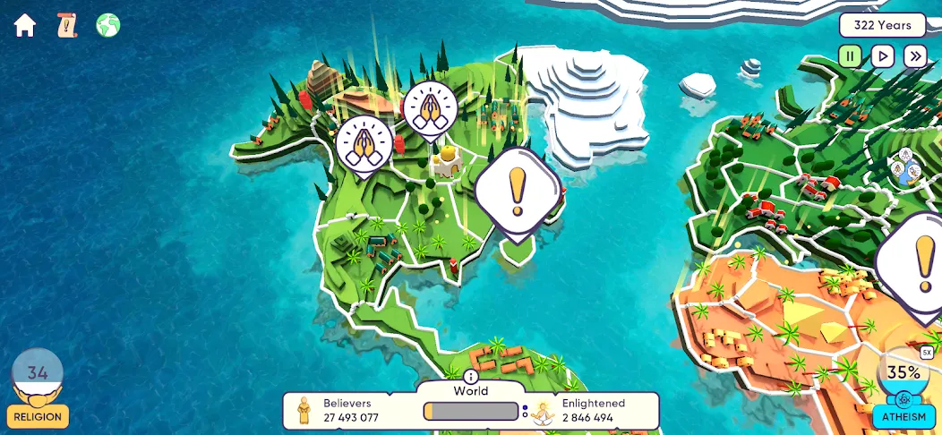 Religion Inc. God Simulator MOD APK: Безлимитная вера и все религии открыты — скриншот 3