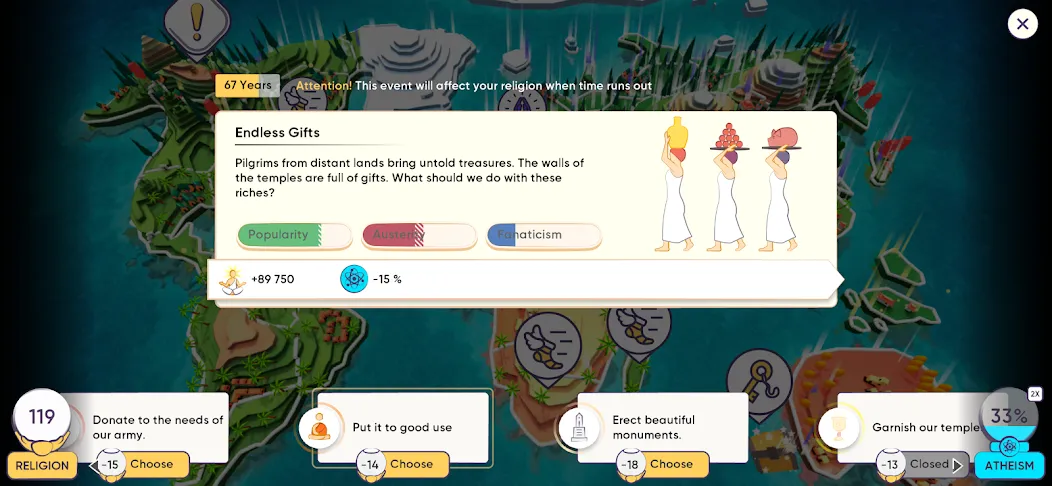 Religion Inc. God Simulator MOD APK: Безлимитная вера и все религии открыты — скриншот 4