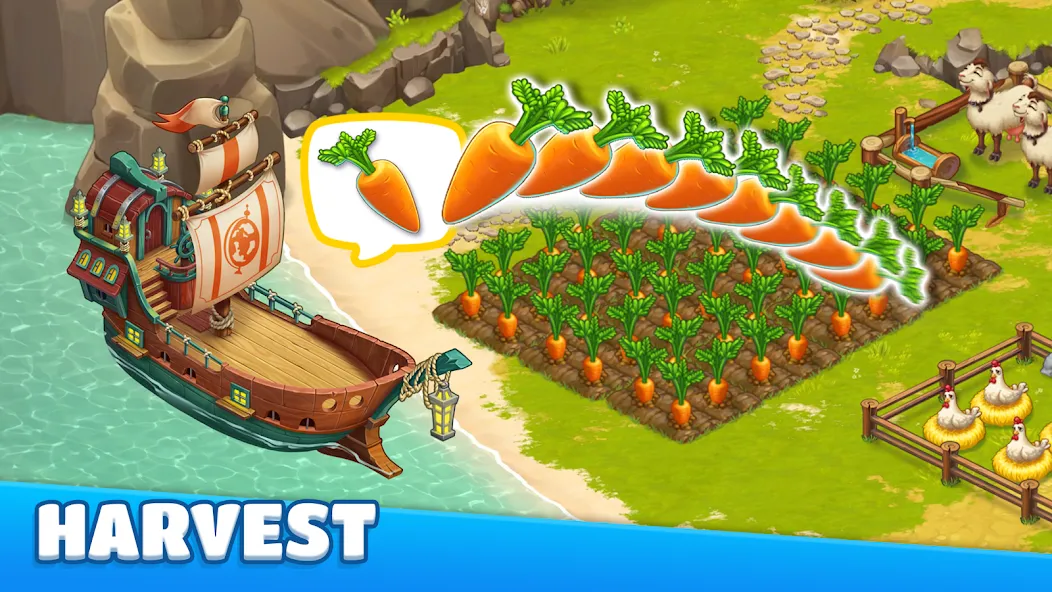 Adventure Bay - Farm Games MOD APK скачать на Андроид — Безлимитные монеты и ресурсы — скриншот 4 Adventure Bay - Farm Games MOD APK скачать на Андроид — Безлимитные монеты и ресурсы — скриншот 4