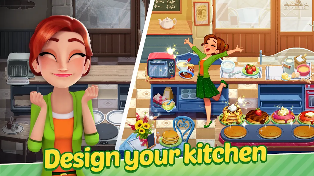 Скачать Delicious World - Cooking Game на Андроид с модом — Безлимитные монеты и энергия — скриншот 1