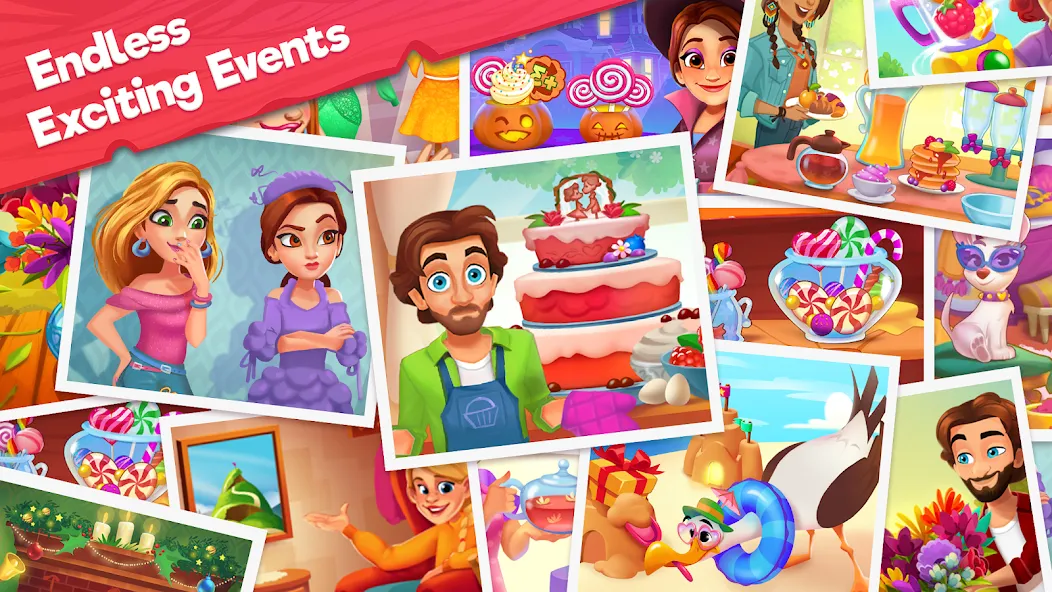Delicious B&B: Decor & Match 3 взлом APK — Безлимитные деньги и жизни — скриншот 3 Delicious B&B: Decor & Match 3 взлом APK — Безлимитные деньги и жизни — скриншот 3