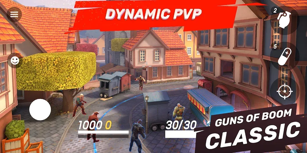 Guns of Boom Online PvP Action — Безлимитные ресурсы и улучшенное оружие, скачать мод APK — скриншот 1