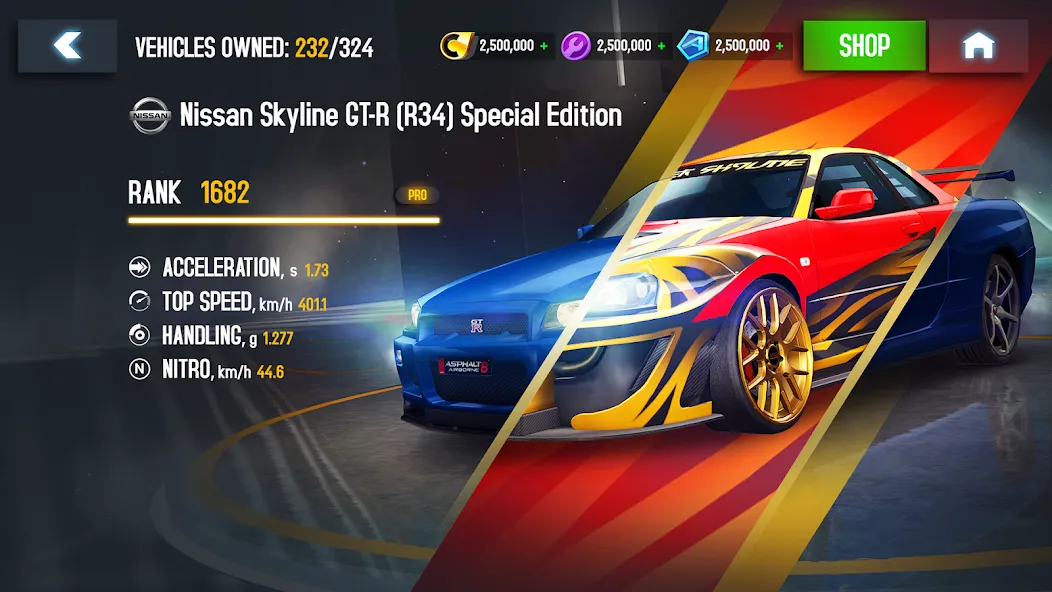Asphalt 8 - Car Racing Game — последняя версия с модом (Безлимитные деньги и открыты все машины) — скриншот 2