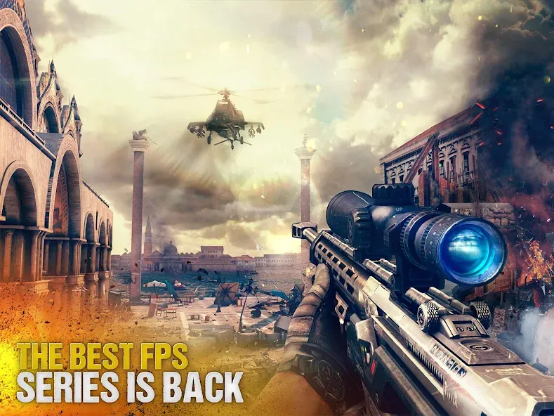 Modern Combat 5: mobile FPS бесплатно на Андроид — мод: Безлимитные патроны и оружие — скриншот 1 Modern Combat 5: mobile FPS бесплатно на Андроид — мод: Безлимитные патроны и оружие — скриншот 1
