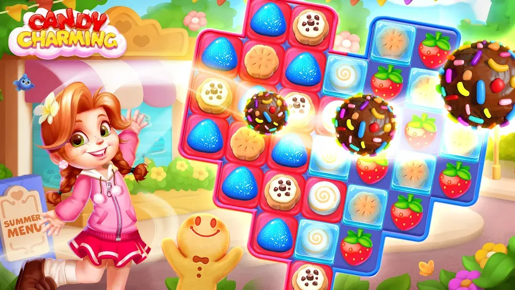 Candy Charming - Match 3 Games MOD APK скачать на Андроид — Безлимитные жизни и подсказки — скриншот 5 Candy Charming - Match 3 Games MOD APK скачать на Андроид — Безлимитные жизни и подсказки — скриншот 5