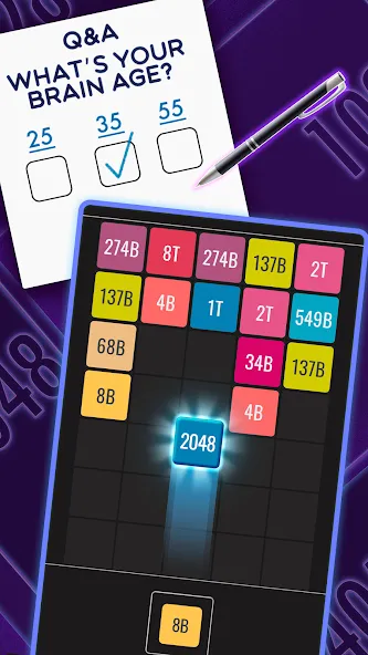 Join Blocks 2048 Number Puzzle MOD APK: Без рекламы и бесконечные подсказки — скриншот 2