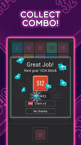 Join Blocks 2048 Number Puzzle MOD APK: Без рекламы и бесконечные подсказки — скриншот 4